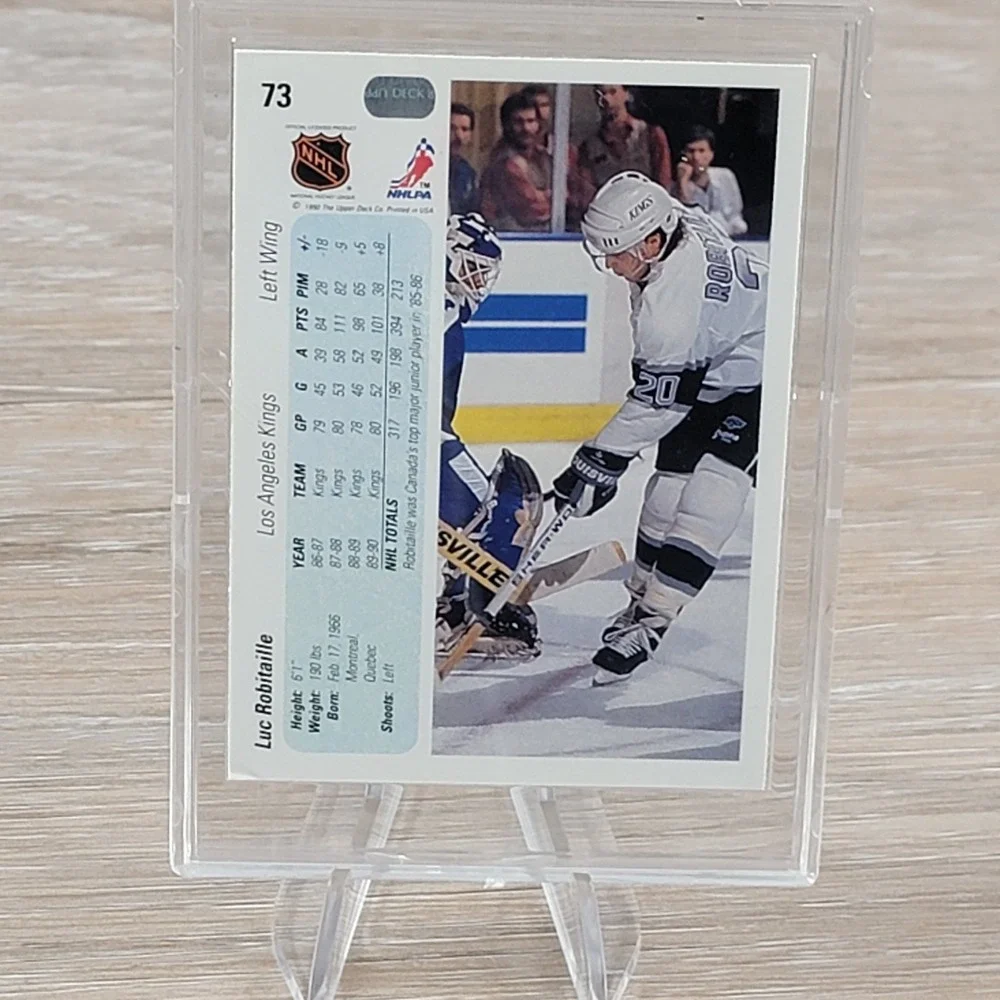 Luc Robitaille Signed 1990-91 Upper Deck #73 Los Angeles Kings Autograph Card